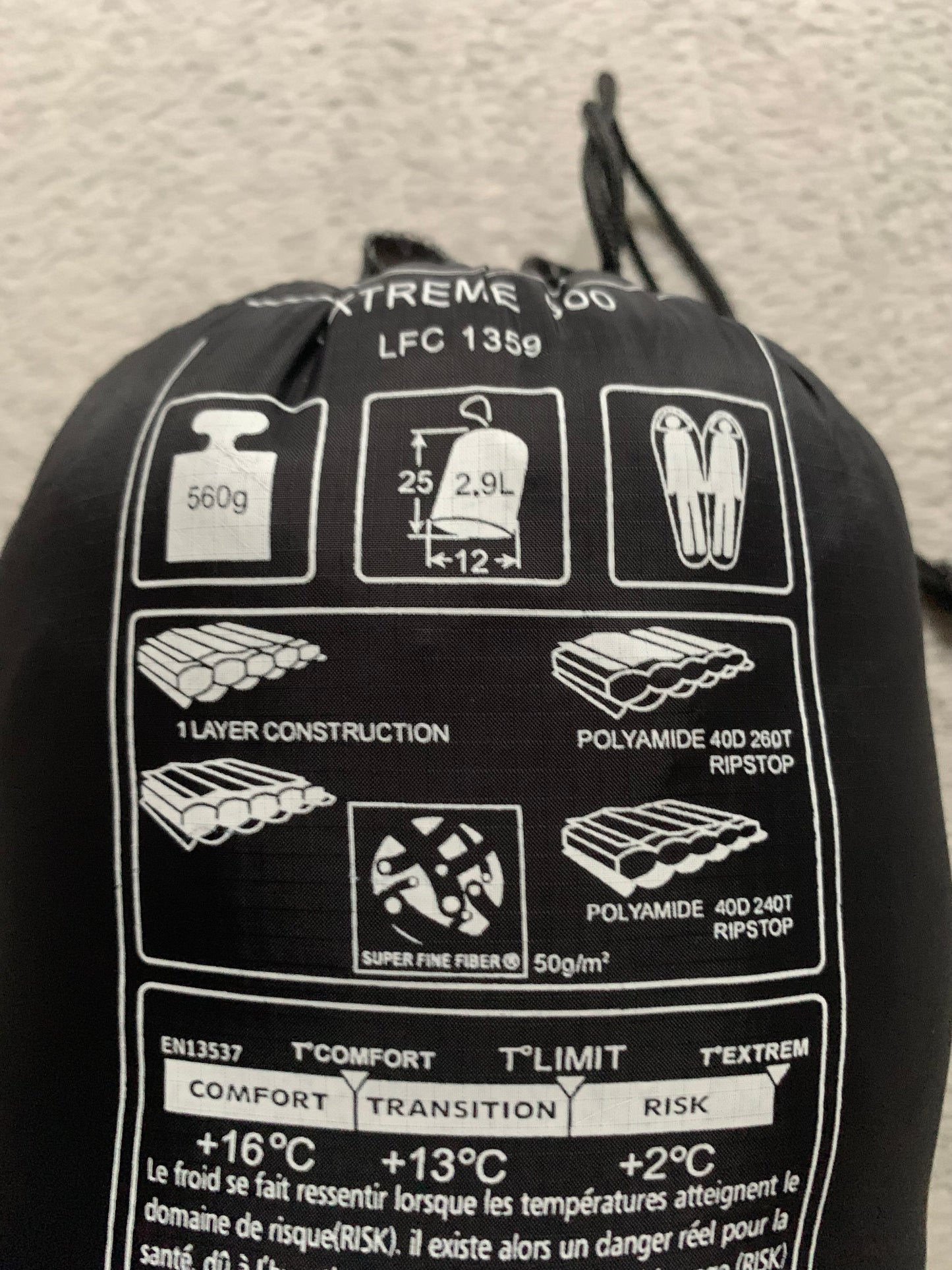 Sac de couchage lafuma d’occasion extreme 600. 15 degrés.
