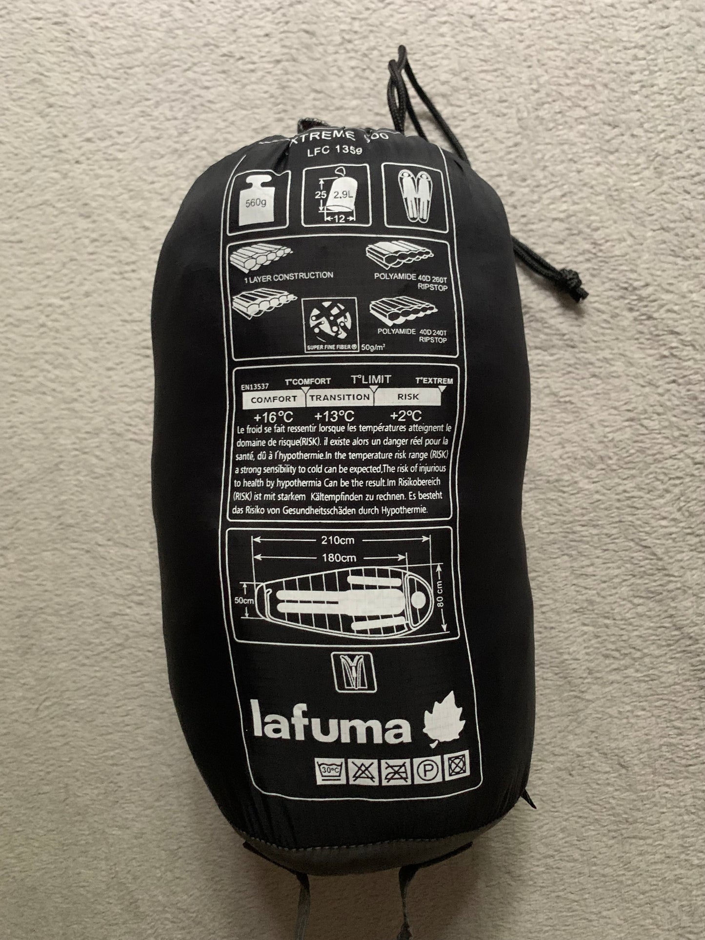 Sac de couchage lafuma d’occasion extreme 600. 15 degrés.