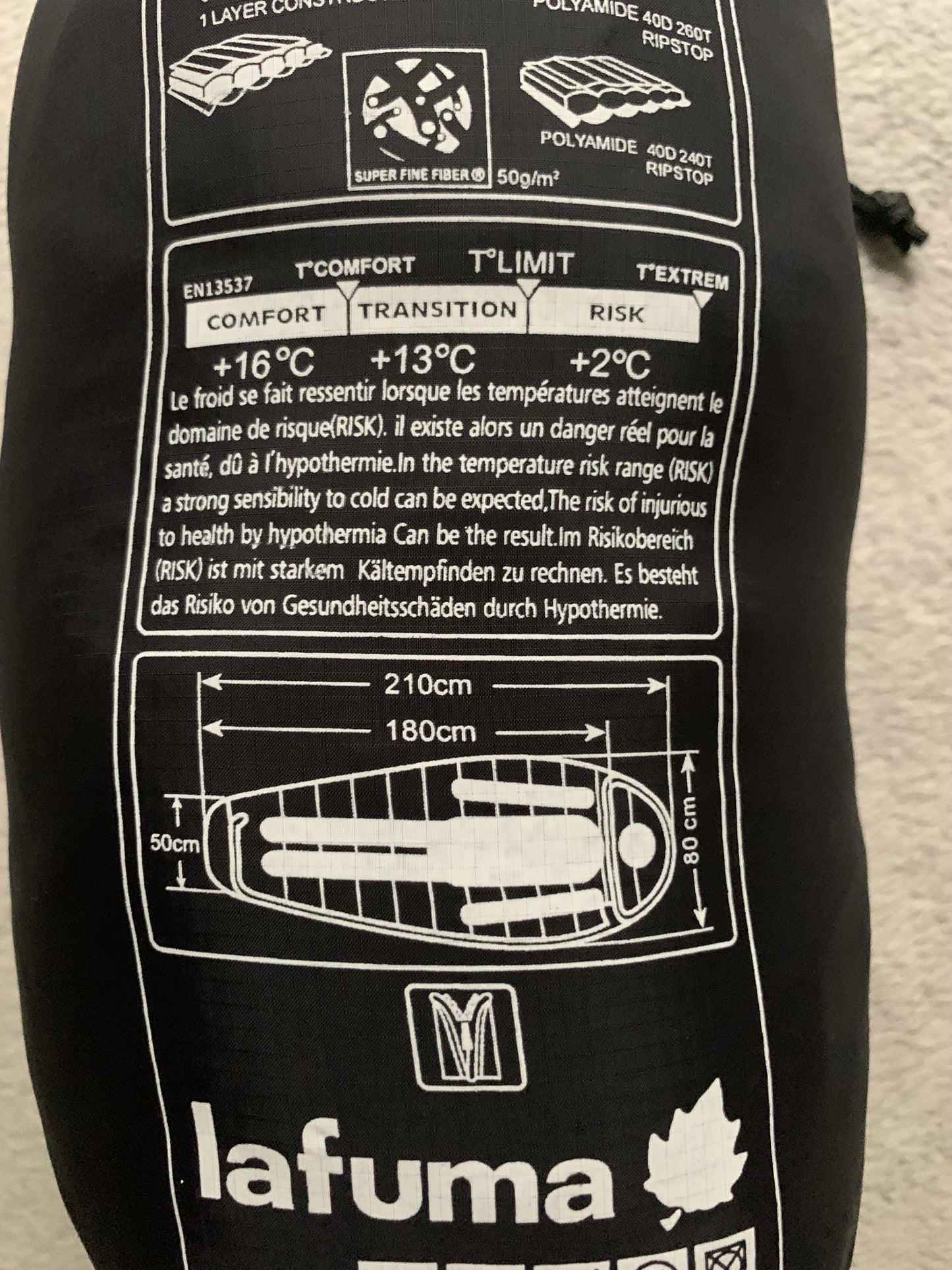 Sac de couchage lafuma d’occasion extreme 600. 15 degrés.