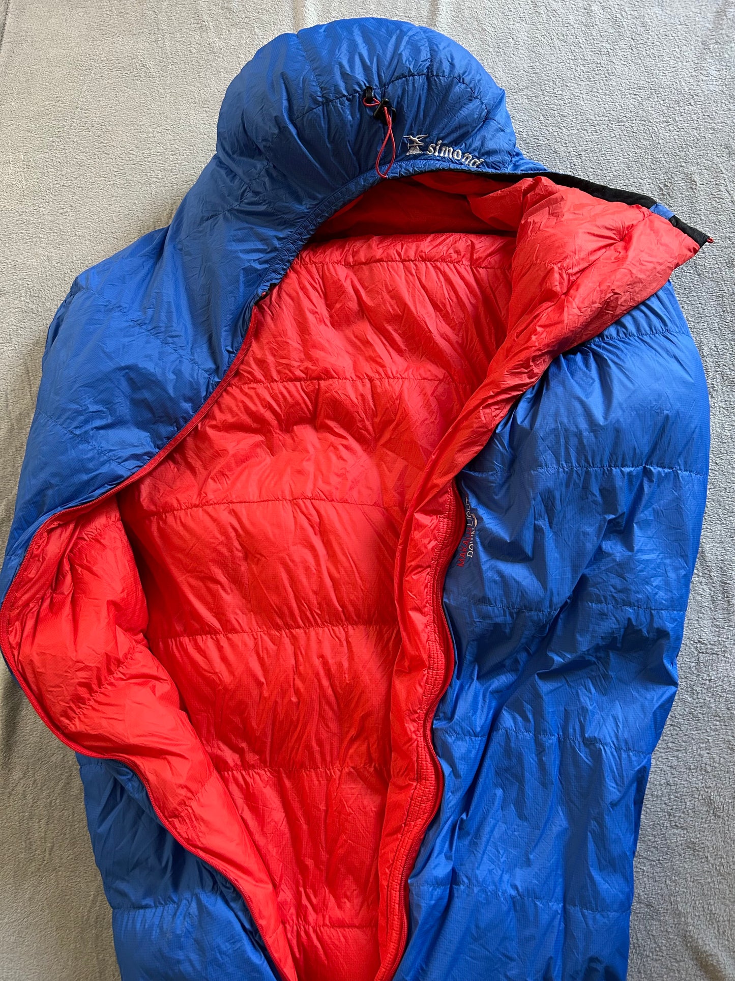 Location sac de couchage Simond Makalu light en plumes. Taille M. ( 20 euros / week-end ).