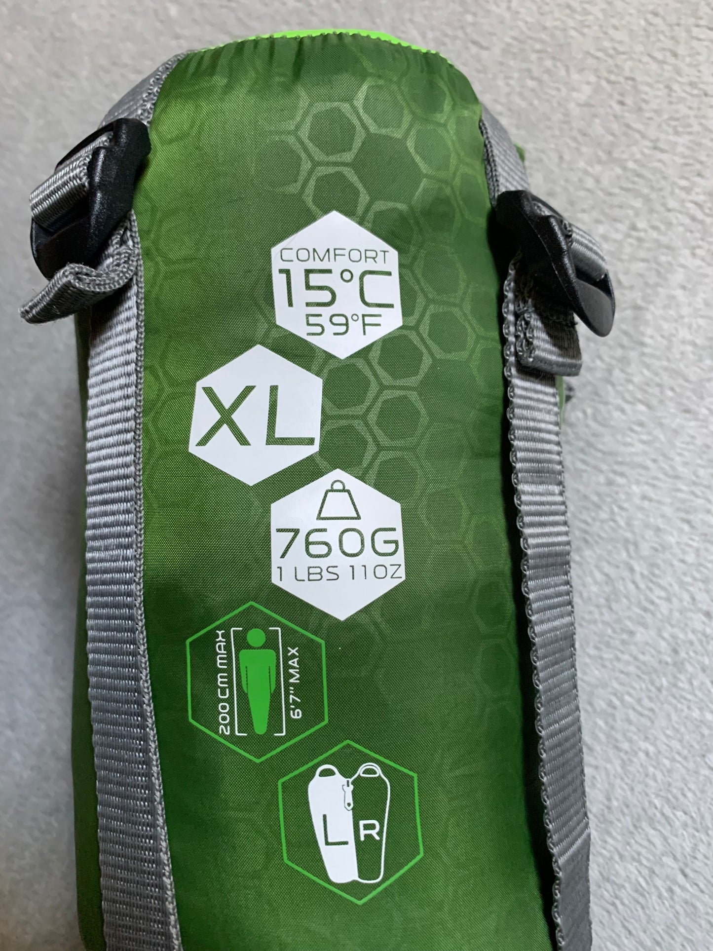 Sac de couchage quechua d’occasion 15 degrés. Taille XL
