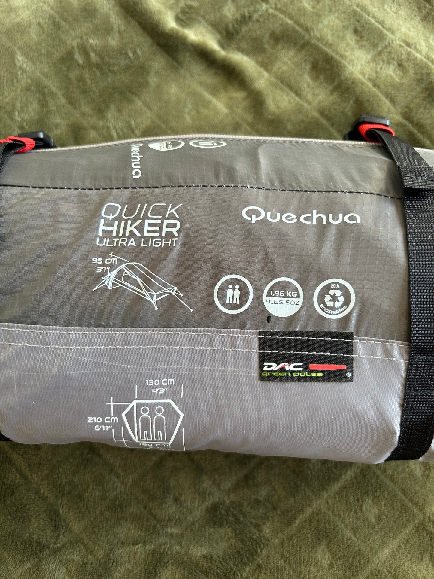 Toile de tente quechua ultralight d’occasion à vendre. 2 personnes
