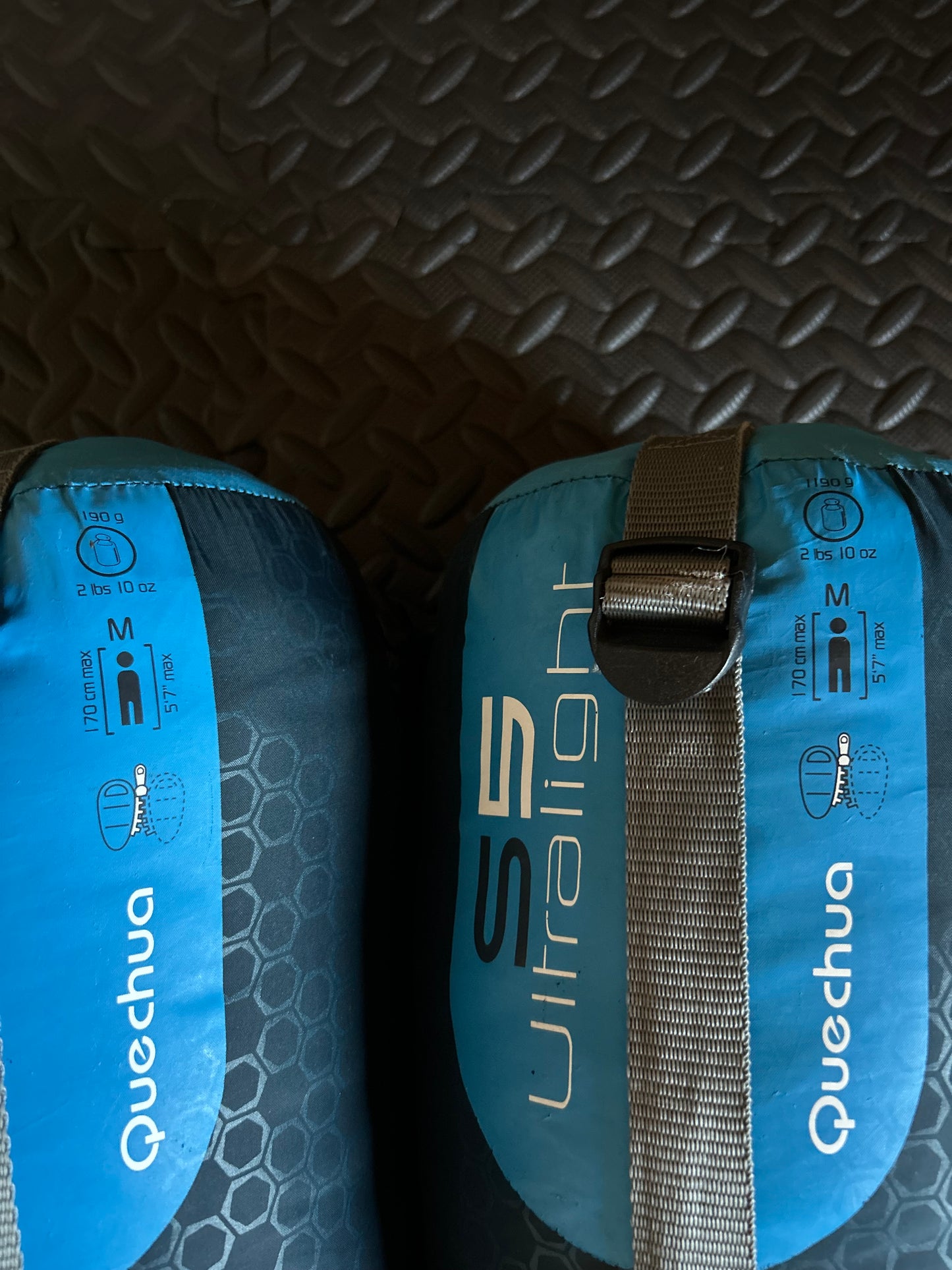 Sac de couchage quechua d’occasion 5 degrés ultralight. Taille M