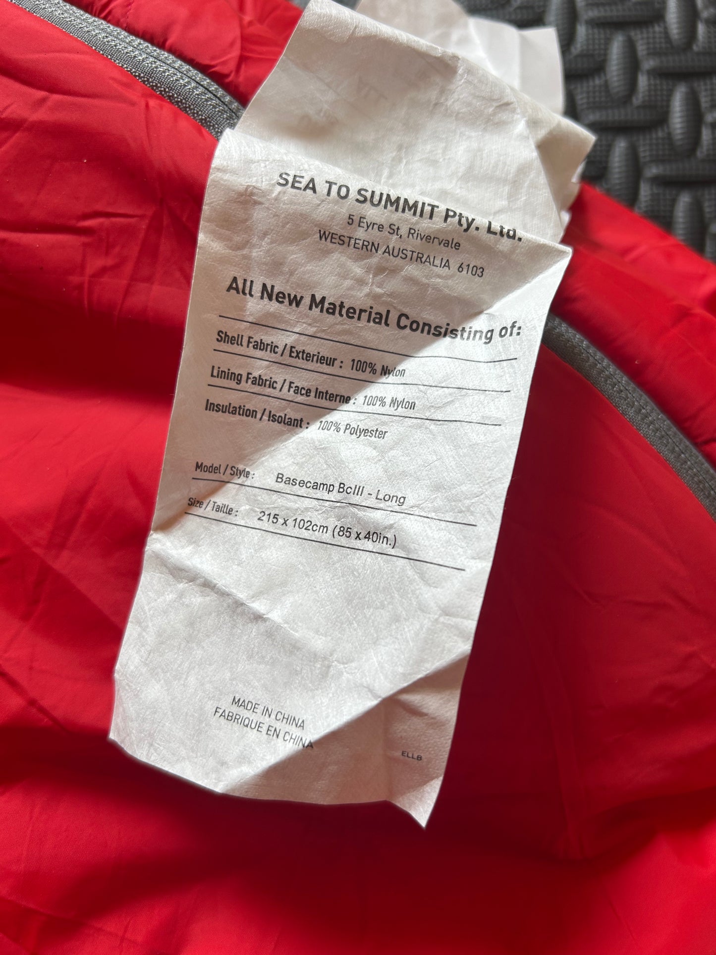 Sac de couchage Sea to summit d’occasion Basecamp BC 3. Taille Long.