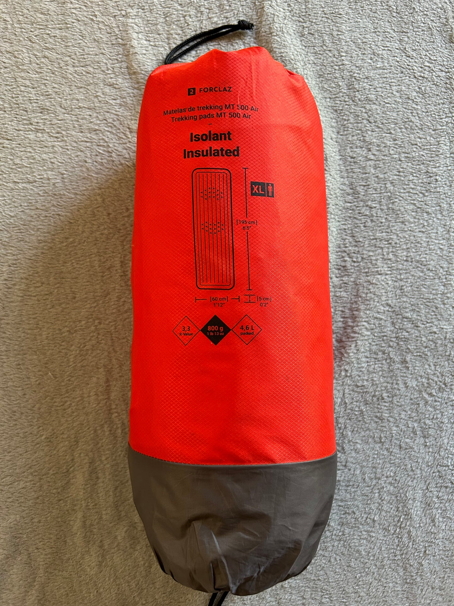 Location matelas gonflable forclaz. Taille XL. R- Value 3.3. ( 15 euros / week-end).