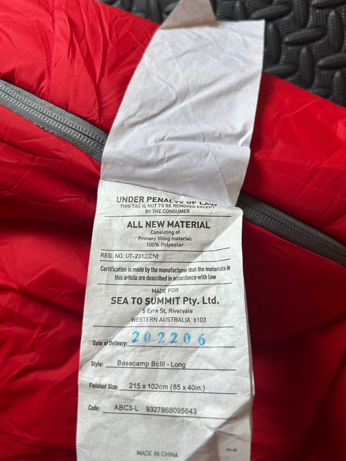 Sac de couchage Sea to summit d’occasion Basecamp BC 3. Taille Long.