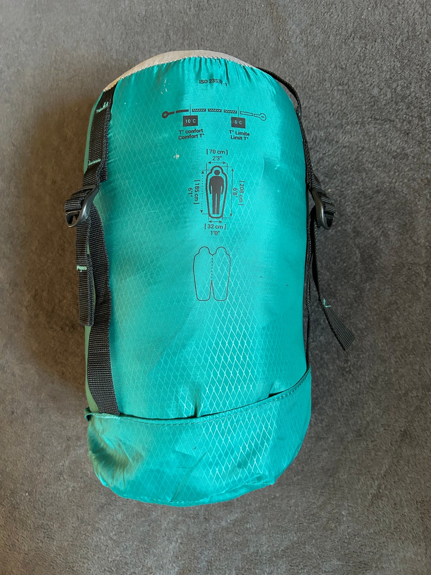 Sac de couchage forclaz d’occasion 10 degrés trek 500. Taille L