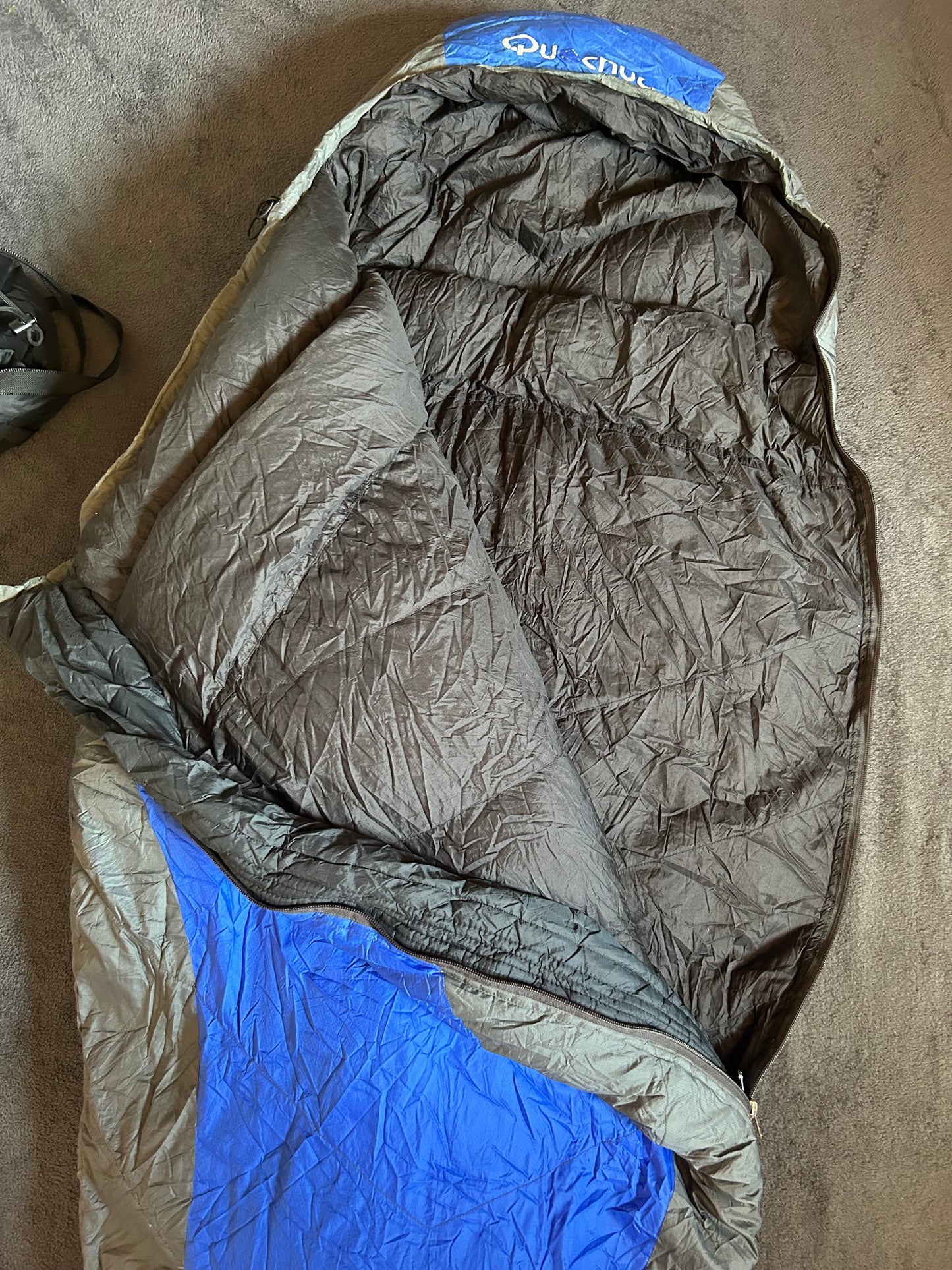 Sac de couchage quechua d’occasion bionnassay en plumes -6 degrés. Taille L