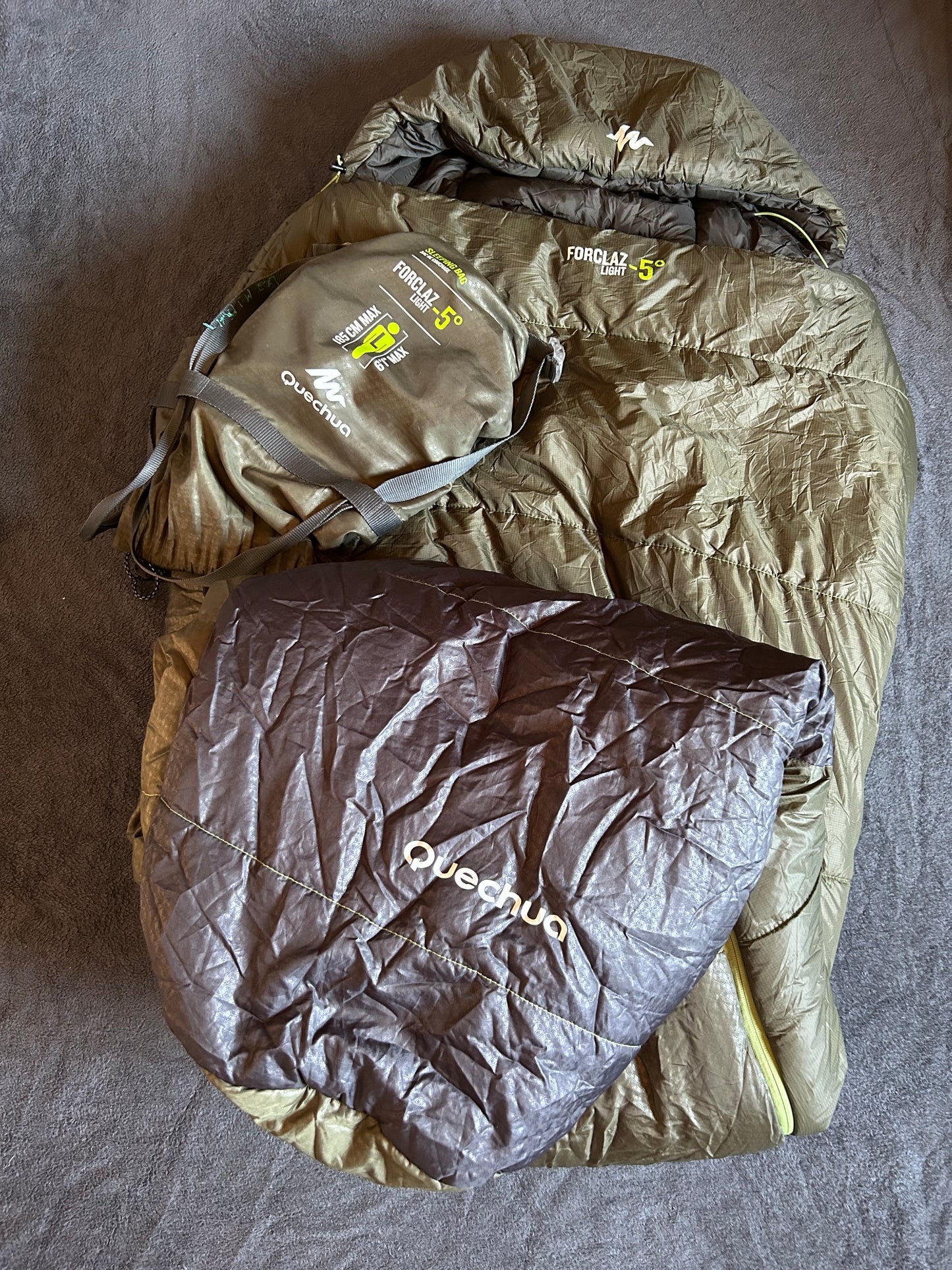 Sac de couchage forclaz d’occasion -5 degrés light. Taille L