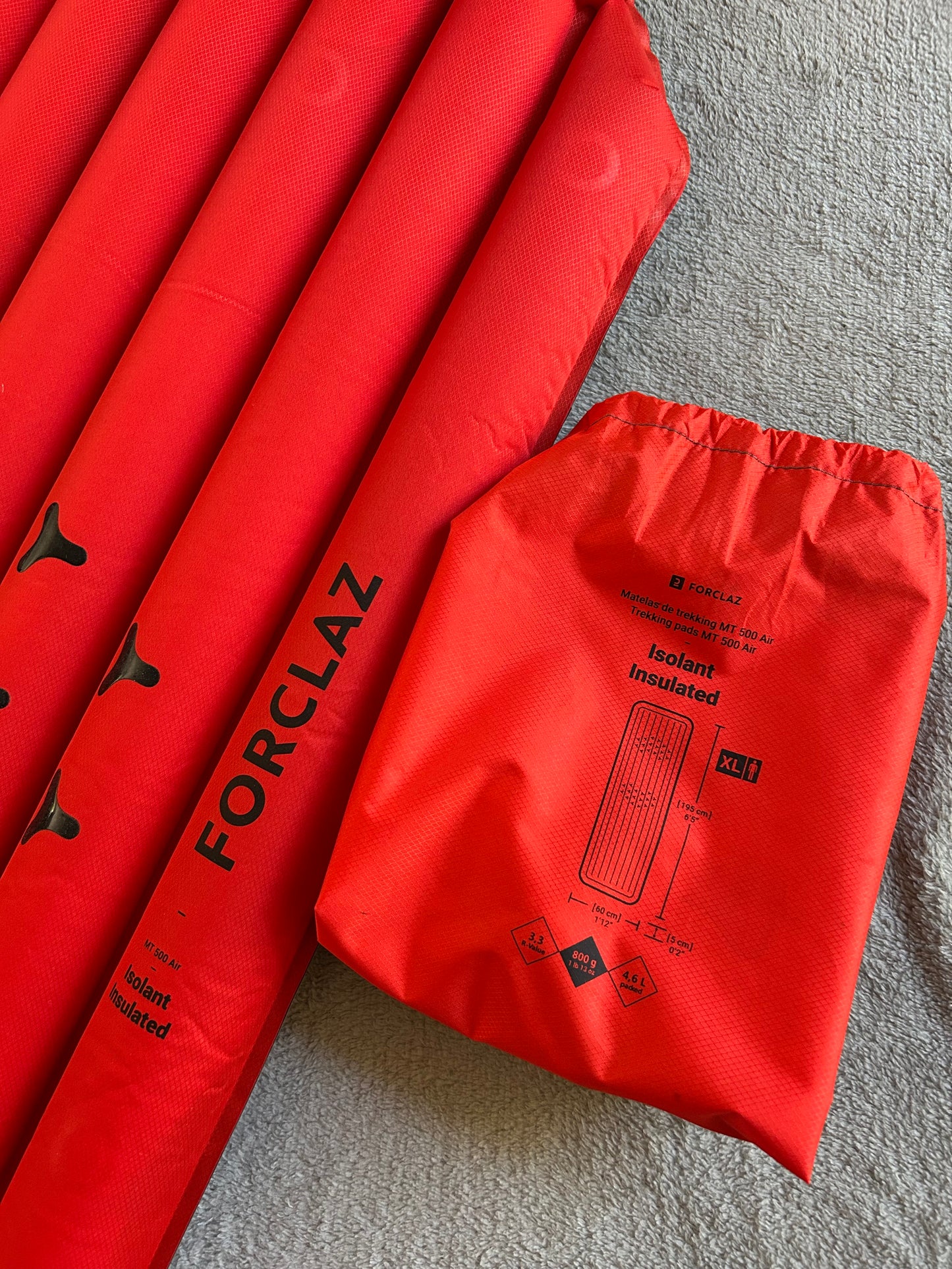 Location matelas gonflable forclaz. Taille XL. R- Value 3.3. ( 15 euros / week-end).