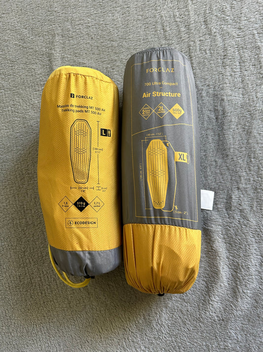 Location pack matelas gonflable forclaz. Taille XL et L. ( 15 euros / week-end ).