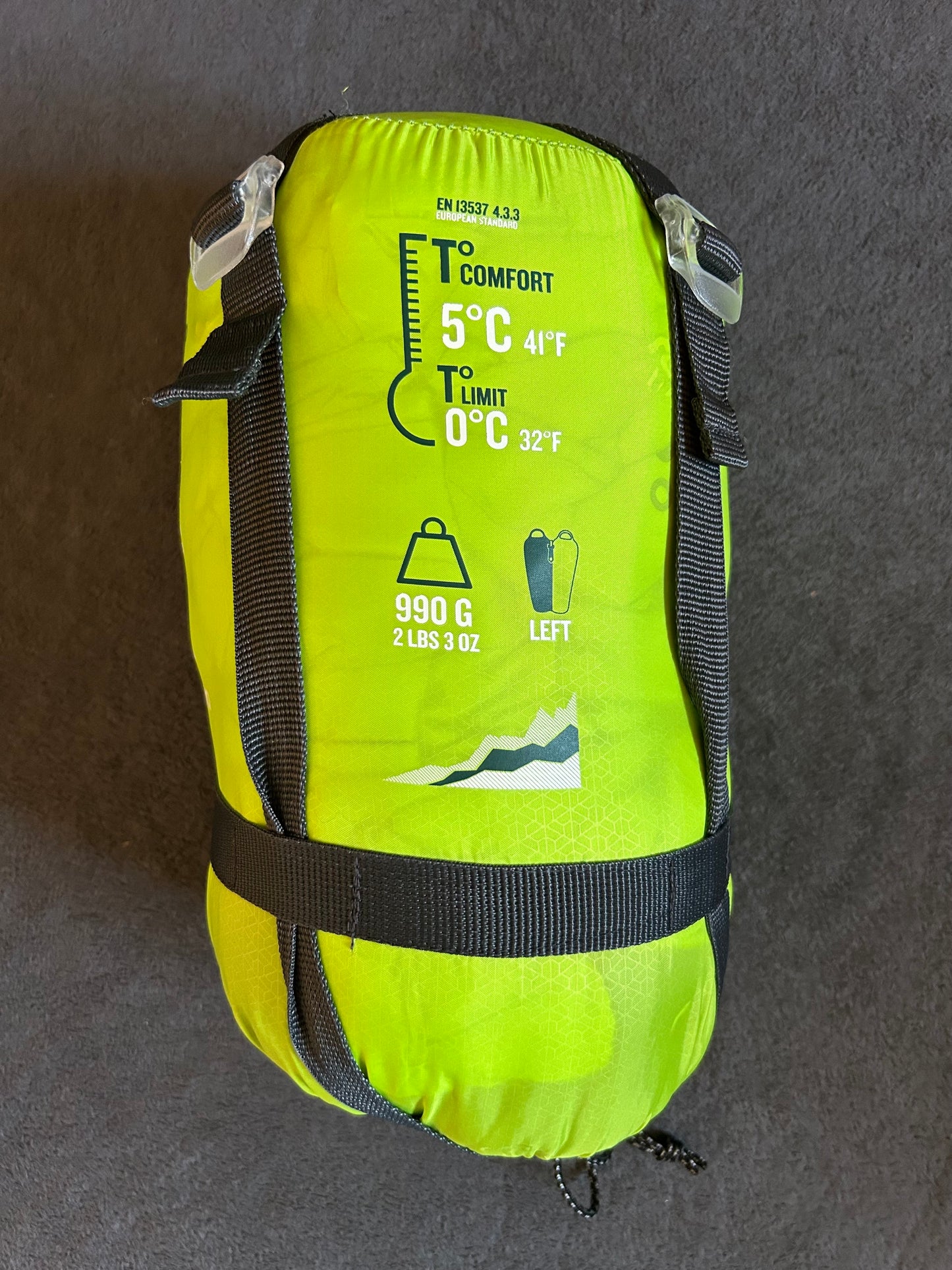Sac de couchage forclaz d’occasion 5 degrés light. 160 cm.