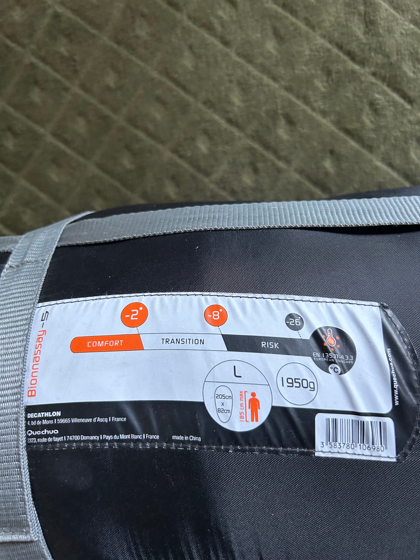 Sac de couchage quechua bionnassay -5 degrés d’occasion. Taille L.